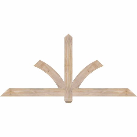 Ekena Millwork Redmond Smooth Timber Gable Bracket, Douglas Fir, 60"W x 27"H x 1 1/2"D x 3 1/2"F, 11/12 Pitch GBW060X27X0204RED00SDF